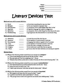 literary terms and devices test